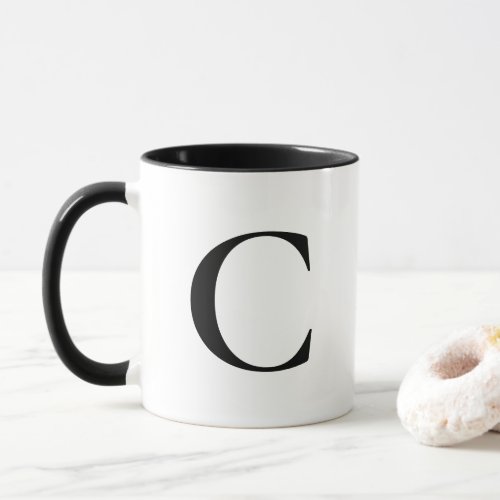 Create Your Own Big Black Monogram Mug