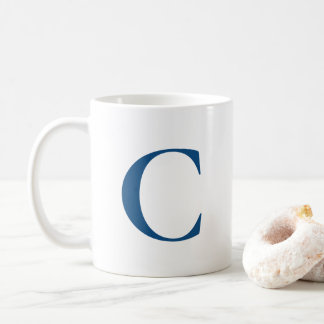 Create Your Own Big Blue Monogram Coffee Mug
