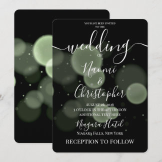Create Your Own Big Bold Bokeh on Black Wedding Invitation