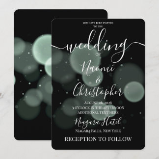 Create Your Own Big Bold Bokeh on Black Wedding Invitation