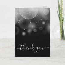 Create Your Own Big Bubbles Bokeh Black Thank You
