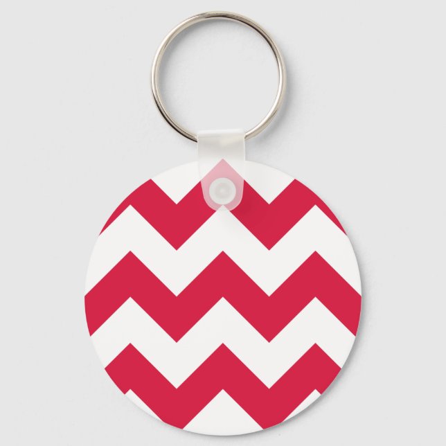 Create Your Own Big Crimson Zigzag Pattern Keychain (Front)