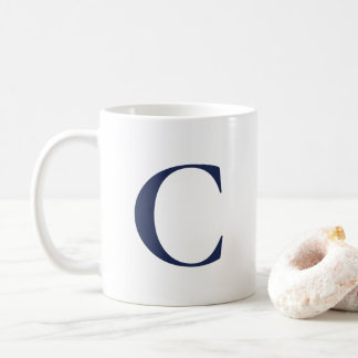 Create Your Own Big Navy Blue Monogram Coffee Mug