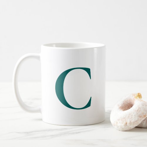 Create Your Own Big Teal Monogram Coffee Mug
