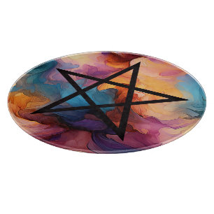 Create Your Own Billowy Sunset Alcohol Ink Plumes Cutting Board