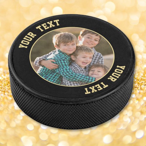 Create Your Own Birthday Fathers Day Photo Selfie Hockey Puck