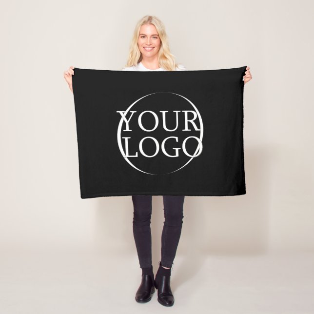 Create Your Own Birthday Modern Elegant Black  Fleece Blanket (In Situ)