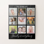 Create Your Own Black 9 Photo Collage Family Jigsaw Puzzle<br><div class="desc">Create your own photo collage jigsaw puzzle with 9 of your favorite pictures.Personalize with family name and established date. The "Family is Everything" quote adds a unique touch to the photo jigsaw puzzle.The family photo collage jigsaw puzzle is perfect for solo or family time activity. Jigsaw puzzles help you relax...</div>