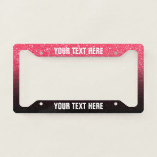 Create Your Own Black and Pink Glitter License Plate Frame