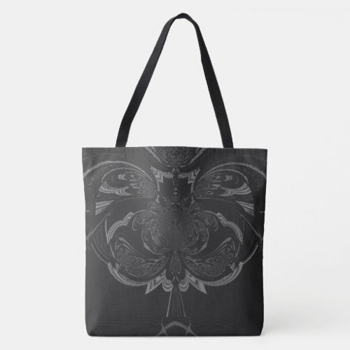 Create Your Own Black and White All over Print Tote Bag