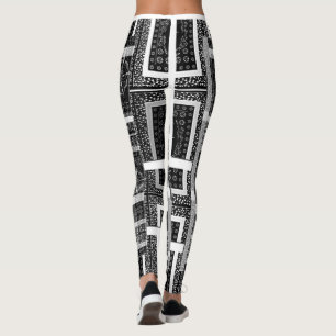 Create Your Own Black and White Bandana Print Leggings