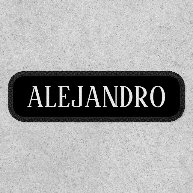 Create Your Own Black and White Employee Name Patch (Front)
