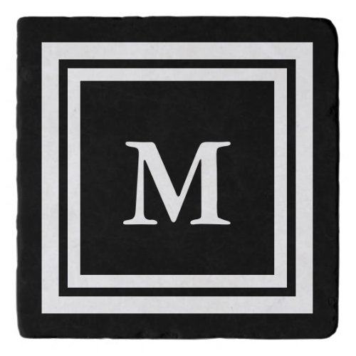 Create Your Own Black and White Monogram Template Trivet