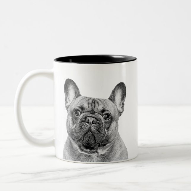 Create Your Own Black and White Pet Photo Two-Tone Coffee Mug (Left)