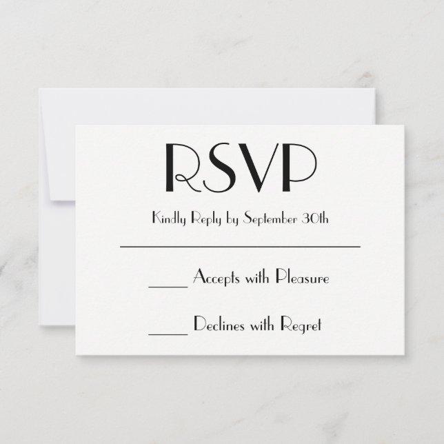 Create Your Own Black and White RSVP Card (Front)