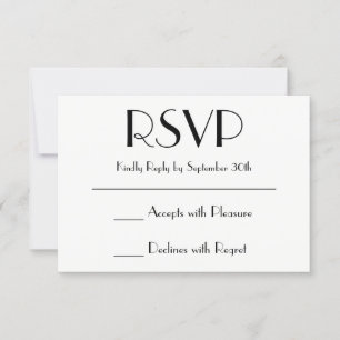 Create Your Own Black and White RSVP Card