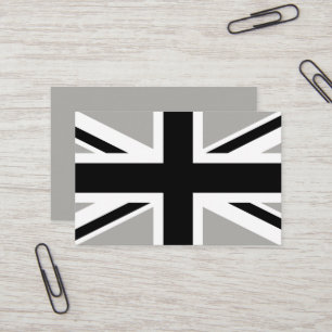 Create Your Own Black and White Union Jack Business Card