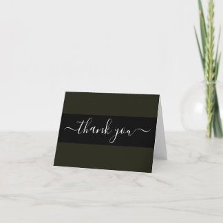 Create Your Own Black Belt Solid Color Thank You Card