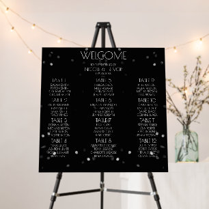 Create Your Own - Black Bokeh Frame Seating Chart Foam Board