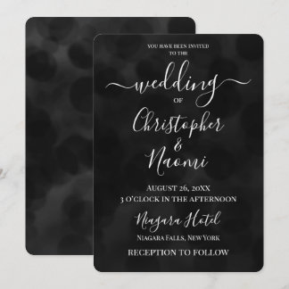 Create Your Own Black Bubbles Wedding Invitation
