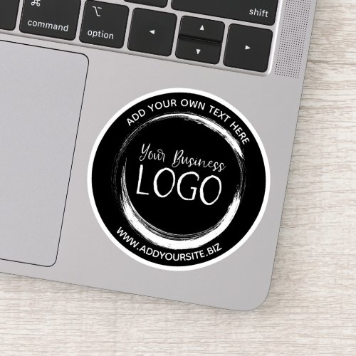 Create Your Own Black Business Logo Circle Sticker