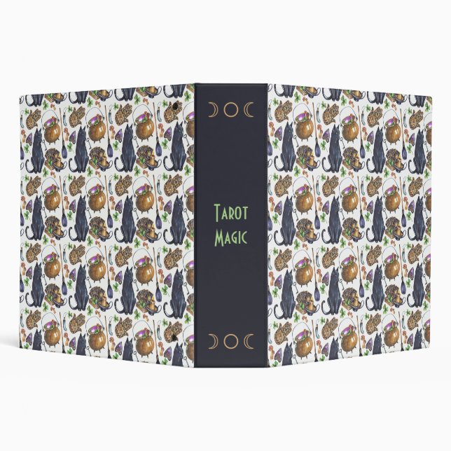 Create Your Own Black Cat Tarot Magic 3 Ring Binder (Background)