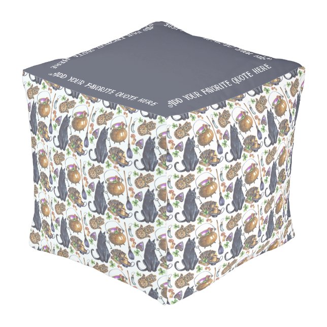 Create Your Own Black Cat Tarot Magic Pouf (Angled Front)