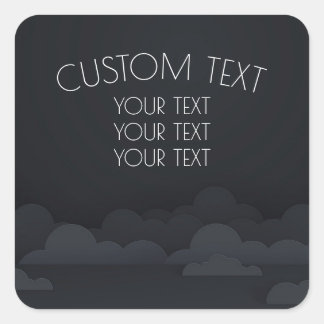 Create Your Own Black Clouds Return Address Square Sticker