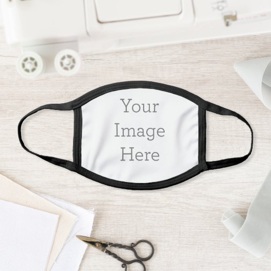 Black All Over Cotton & Poly Blend Facemask (Insitu)