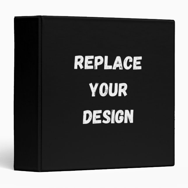  Create Your Own Black Custom Design 3 Ring Binder (Front/Spine)