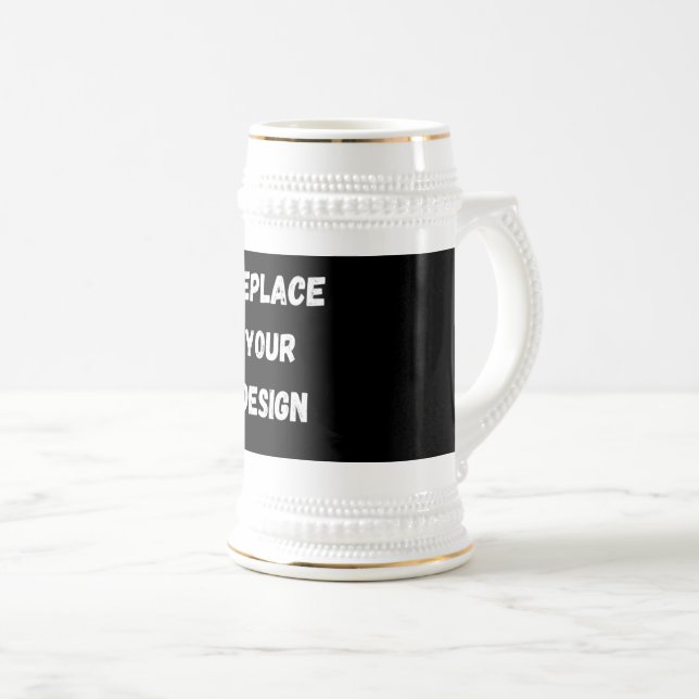  Create Your Own Black Custom Design Beer Stein (Front Right)
