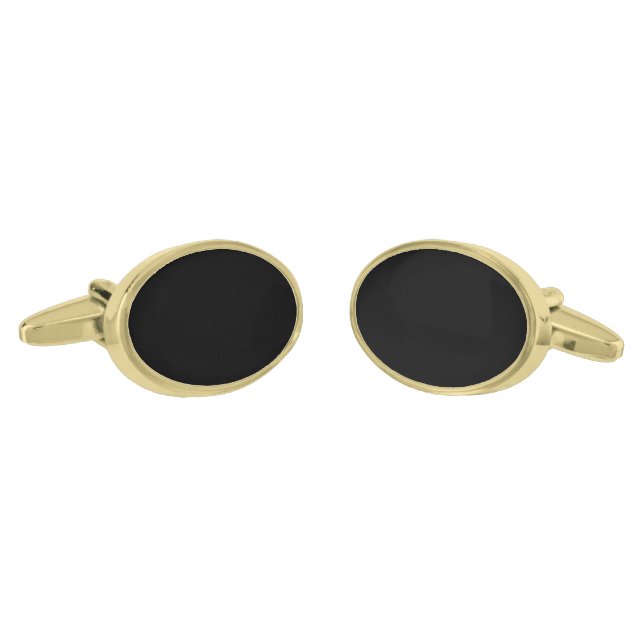 Create Your Own Black Custom Design Cufflinks (Angled)