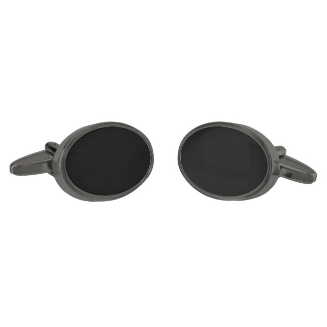 Create Your Own Black Custom Design Cufflinks (Angled)
