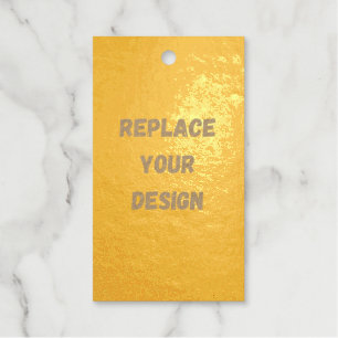 Create Your Own Black Custom Design Foil Gift Tags