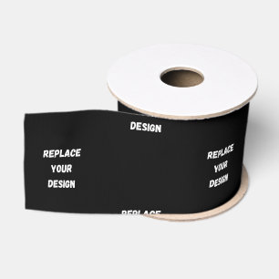 Create Your Own Black Custom Design Grosgrain Ribbon