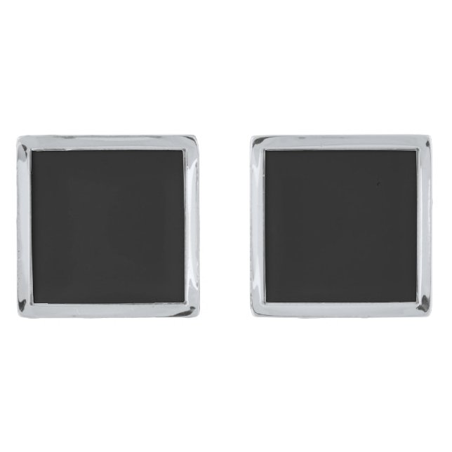 Create Your Own Black Custom Design Holiday Card Cufflinks (Front)