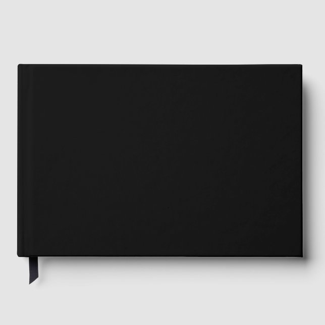 Create Your Own Black Custom Design Holiday Card Guest Book (Front)