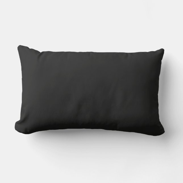 Create Your Own Black Custom Design Holiday Card Lumbar Pillow (Front)