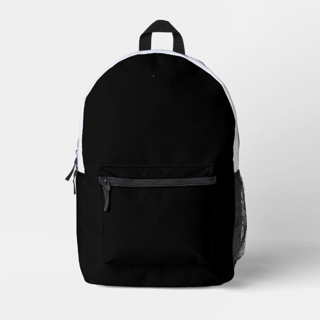 Create Your Own Black Custom Design Holiday Card Printed Backpack (Front)