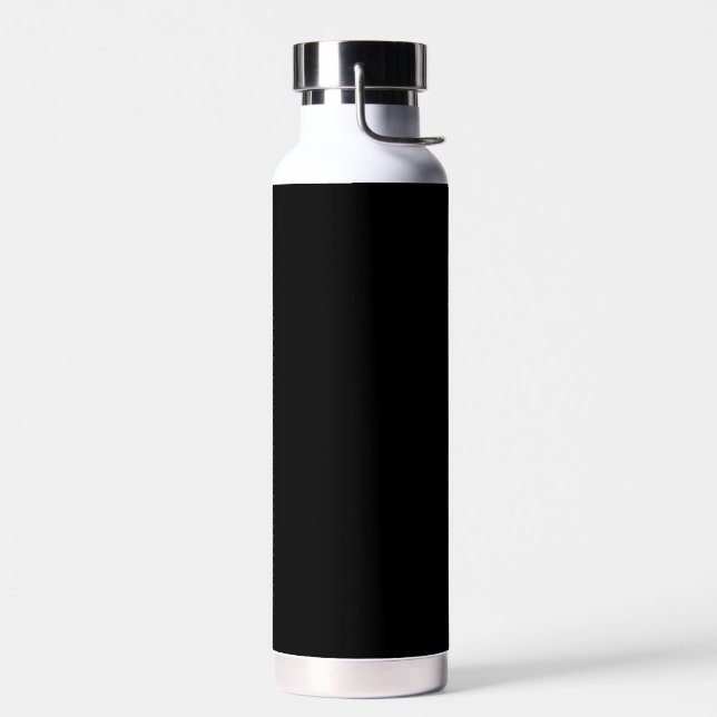Create Your Own Black Custom Design Holiday Card Water Bottle (Left)