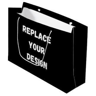 Create Your Own Black Custom Design Large Gift Bag