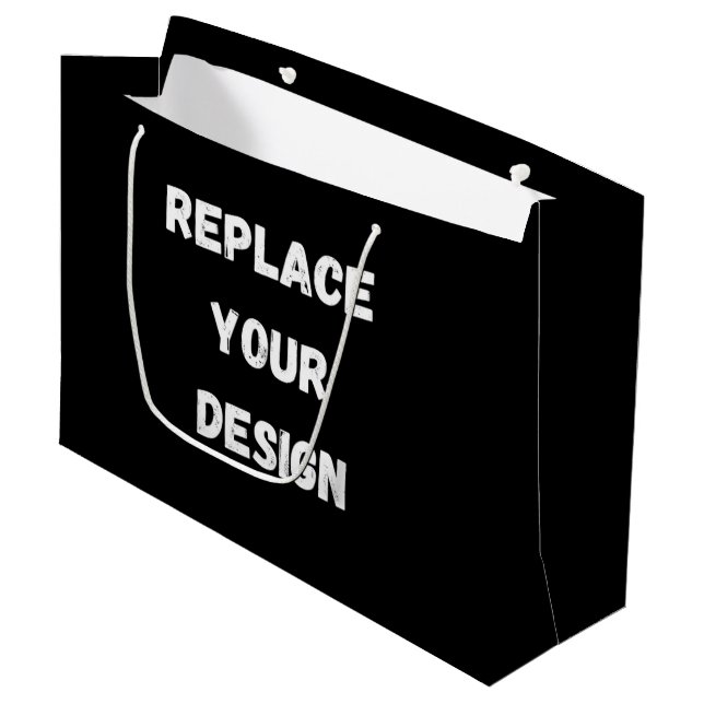  Create Your Own Black Custom Design Large Gift Bag (Front Angled)