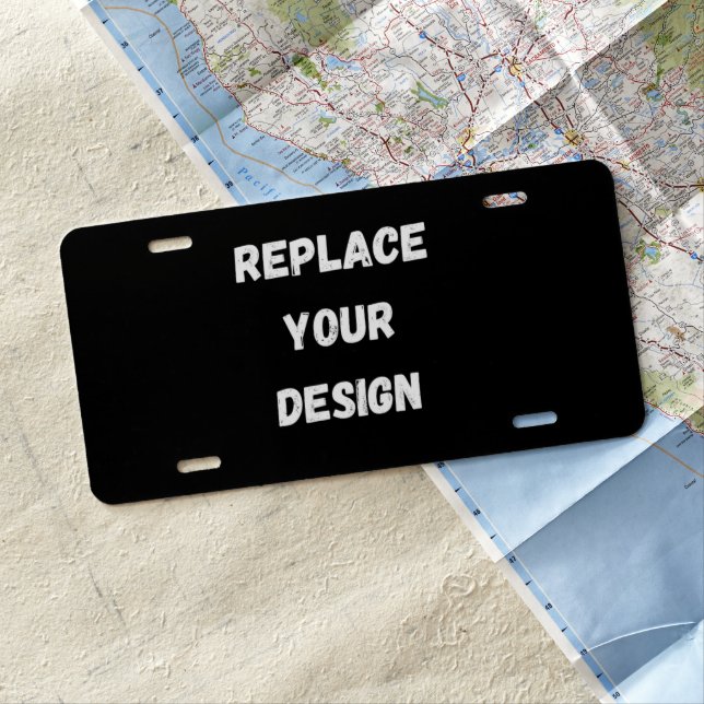  Create Your Own Black Custom Design License Plate (In Situ)