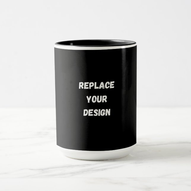  Create Your Own Black Custom Design Mug (Center)