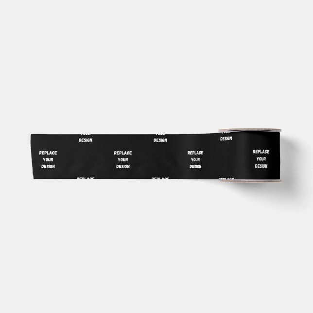  Create Your Own Black Custom Design Satin Ribbon (Front)