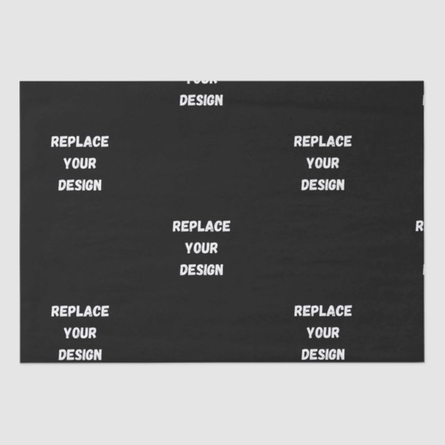  Create Your Own Black Custom Design Tissue Paper (Front)