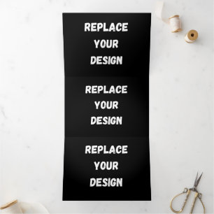 Create Your Own Black Custom Design Tri-Fold Program