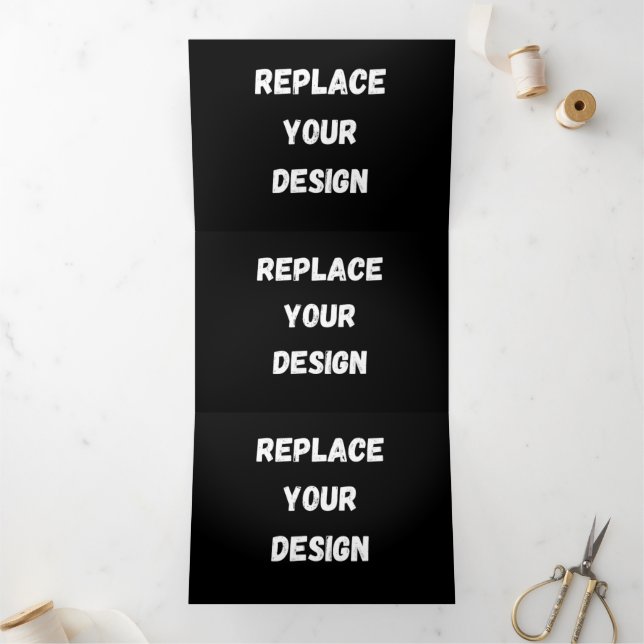  Create Your Own Black Custom Design Tri-Fold Program (Inside)