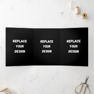 Create Your Own Black Custom Design Tri-Fold Program