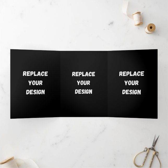  Create Your Own Black Custom Design Tri-Fold Program (Inside)